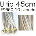 Color 9A60 45cm U tip European remy human hair (10 strands)