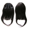 Color 1 long side 100% human hair clip on fringe