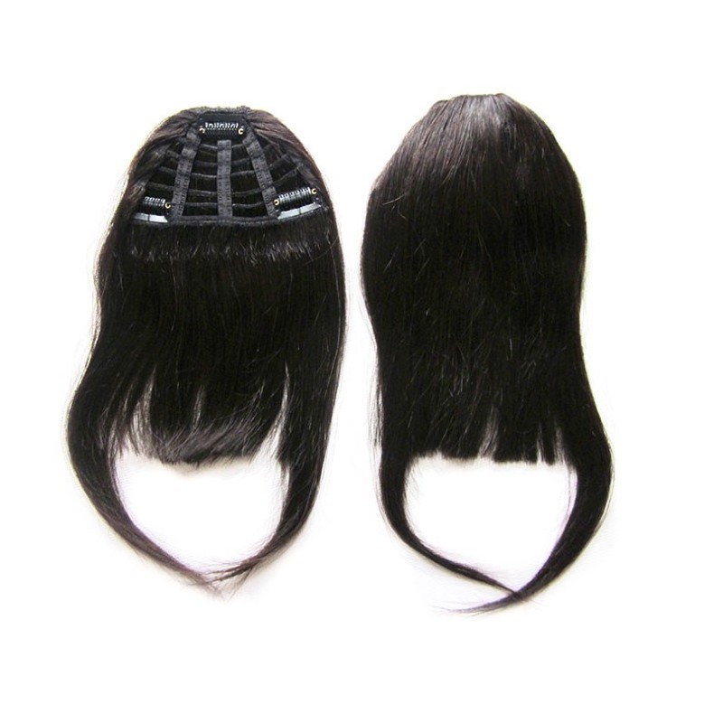 Color 1B long side 100% human hair clip on fringe