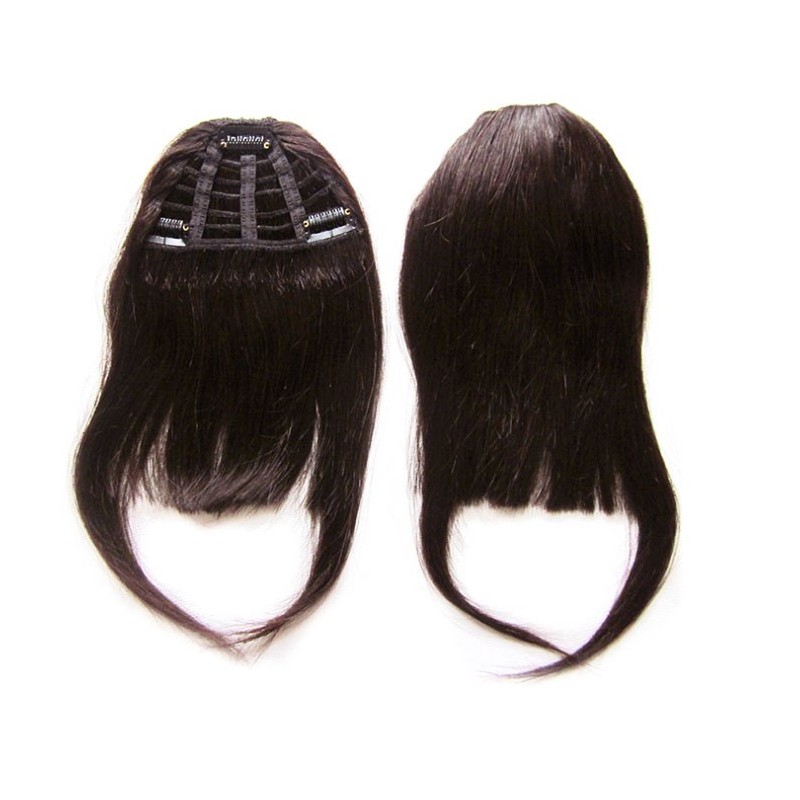 Color 2 long side 100% human hair clip on fringe