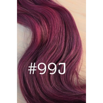 Color 99J 45cm 60g volumiser 100% Indian remy one piece clip in hair