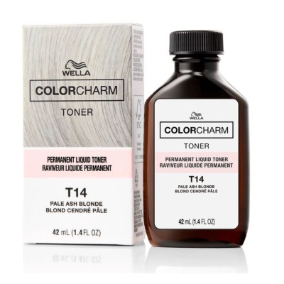 Wella T14 ColorCharm® Pale  Ash  Blonde Toner +100ml 20 vol developer