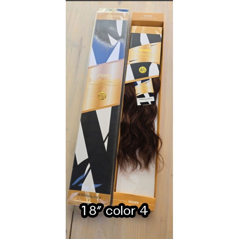 18inch color 4 body wave Vicher brazilian remy weave medium drawn