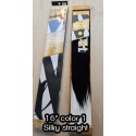 16inch color 1 Virgin straight Vicher brazilian remy weave medium drawn