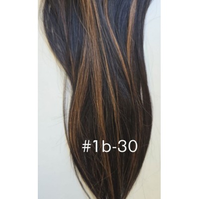 Color 1b-30 45cm 10pc 120g High quality Indian remy clip in hair