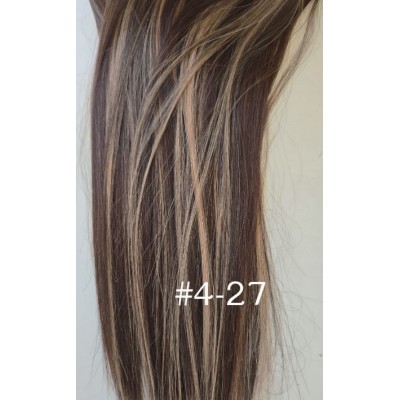 Color 4-27 40cm 3pc 120g High quality Virgin Indian remy clip in hair