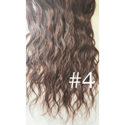 SALE Wavy color 4 45cm (18") XXL 7pc clip in -  100% Brazilian remy human hair