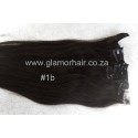 SALE straight Color 1b 40cm (16") XXL 7pc clip in - Brazilian remy human hair straight