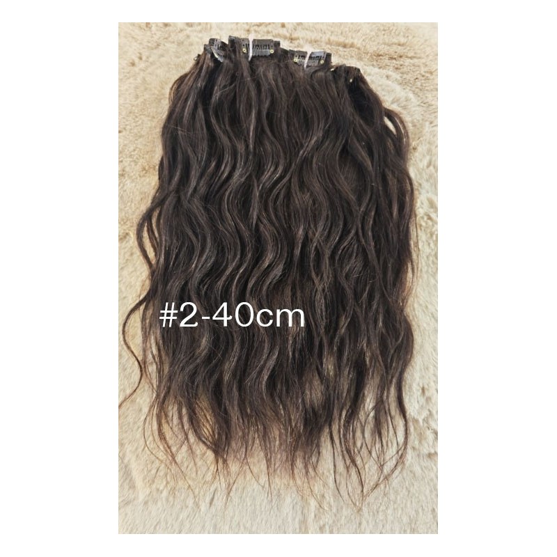 SALE Wavy color 2 40cm 16 XXL 7pc clip in 100 Brazilian remy human hair