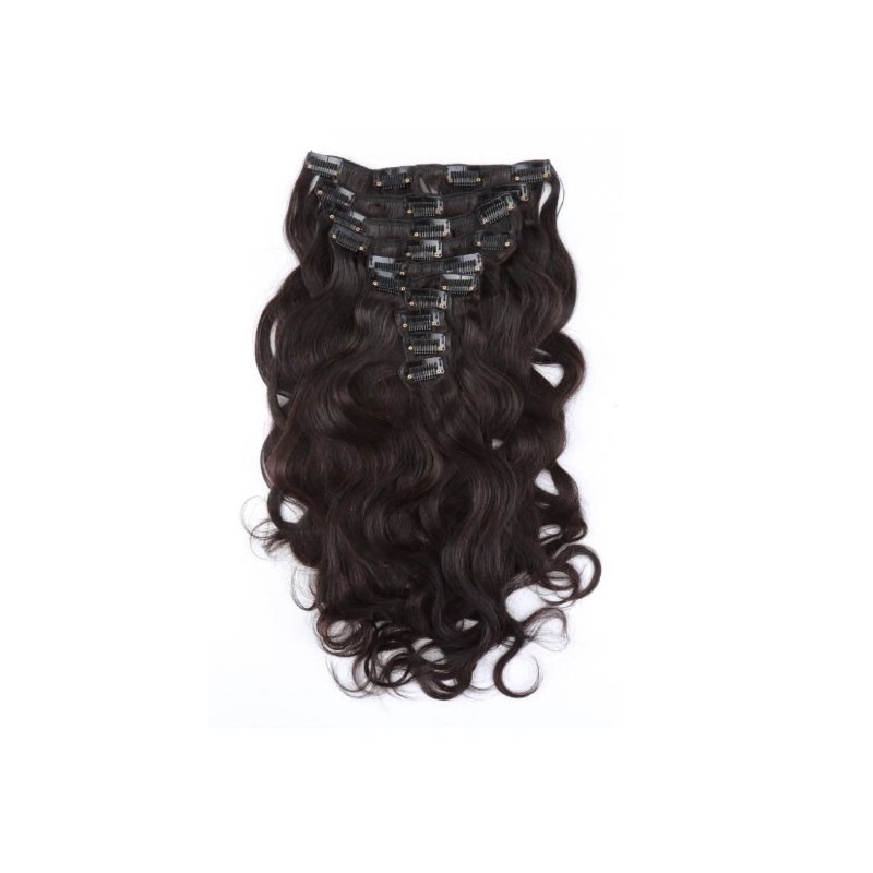 SALE Wavy color 1B 35cm (14") XXL 7pc clip in - 100% Brazilian remy human hair