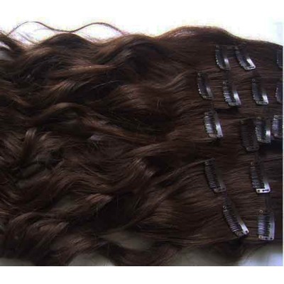 SALE Wavy color 2 35cm (14") XXL 7pc clip in -  100% Brazilian remy human hair