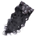 SALE Wavy color 1B 45cm (18") XXL 7pc clip in -  100% Brazilian remy human hair