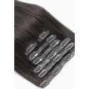 Color 1B 60cm Jet black Seamless clip in hair extensions Indian remy human hair 135g set 7pc