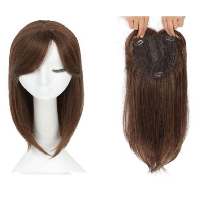 Color 12-33A Synthetic hair mid parting clip on crown topper