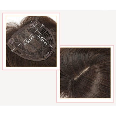 Color 12-33A Synthetic hair mid parting clip on crown topper