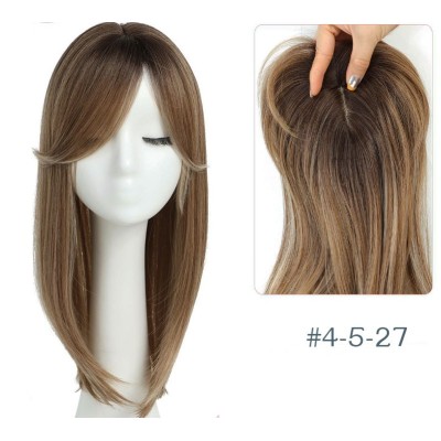 Color4-5-27 Synthetic hair mid parting clip on crown topper