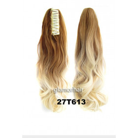 *27-613 Strawberry to platinum Ombre, B dy wave, Claw clip synthetic ponytail