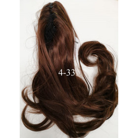 *4-33 Warm b own, Body wave, Claw clip synthetic ponytail