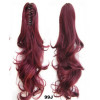 *99J Dark plum red, Wavy, C aw clip synthetic ponytail