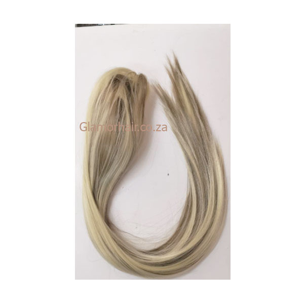 *9A-613 Ash light brown blo de mix, Straight, Claw clip synthetic ponytail