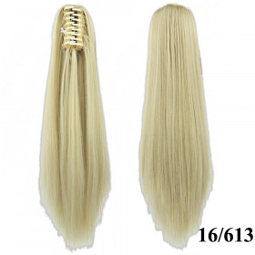 *m16-613 Light blonde m x, Straight, Claw clip synthetic ponytail
