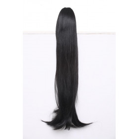 *1b Natural black, Stra ght, Claw clip synthetic ponytail