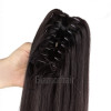 *60 White blonde, Str ight, Claw clip synthetic ponytail