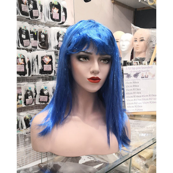 Party sale! Long straight party wig -blue