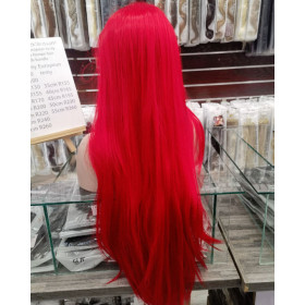 Scarlet red  mid parting stra ght cosplay wig *113B