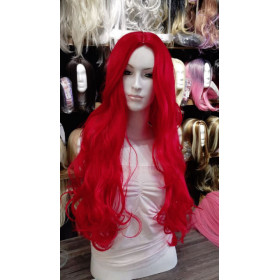 Scarlet red mid parting wavy cosplay wig *113B