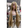 Ash blonde long  fringe straight cosplay wig