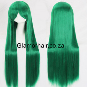 Emerald green long fringe straight cosplay wig (006)