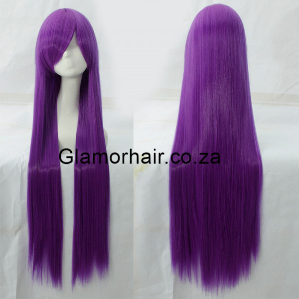 Hot purple long fringe straight cosplay wig (56)