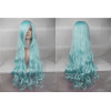 Minty blue long fringe wavy cosplay wig (28c)