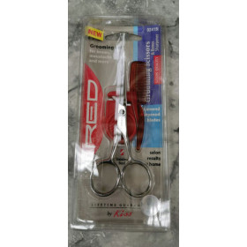 Grooming set with straight point scissors by Kiss USA