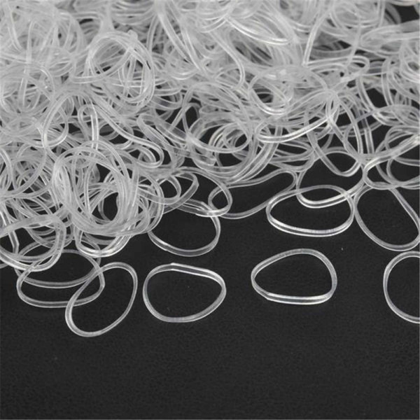 Small hair elastics, clear color, 1 pack approx. 100