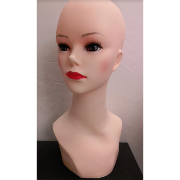 Wig display mannequin head PVC - light peachy complexion