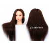 Human hair-synthetic blend practice mannequin head -color: Dark brown