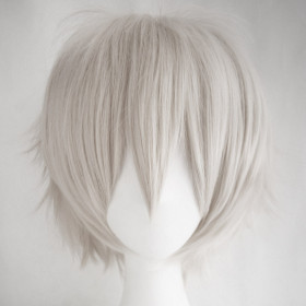 Short cosplay wig- Silver white (k049-2)