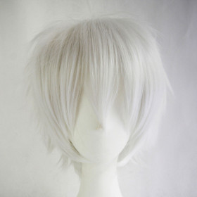 Short cosplay wig- Pure white  K049-1