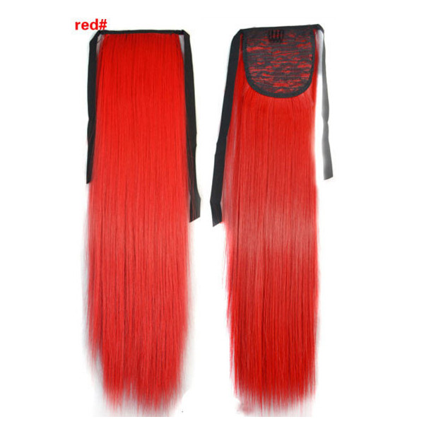 Fire red, tie on straight ponytail 55cm by ProExtend