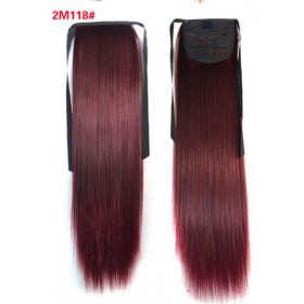 *2M118 Deep plum mix, tie on straight ponytail 55cm by ProExtend