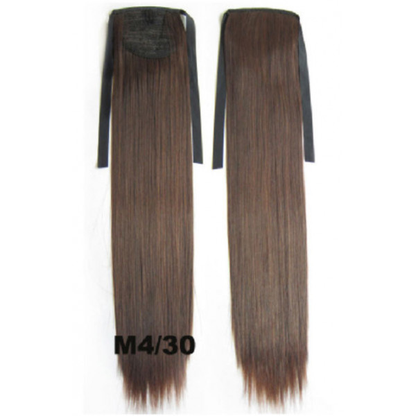 *M4-30 Chestnut brown mix, tie on straight ponytail 55cm by ProExtend