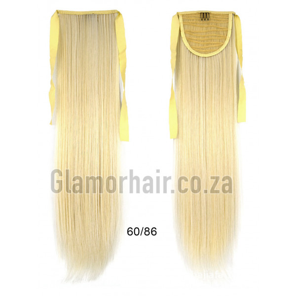 *86-60 Golden platinum blonde mix, tie on straight ponytail 55cm by ProExtend