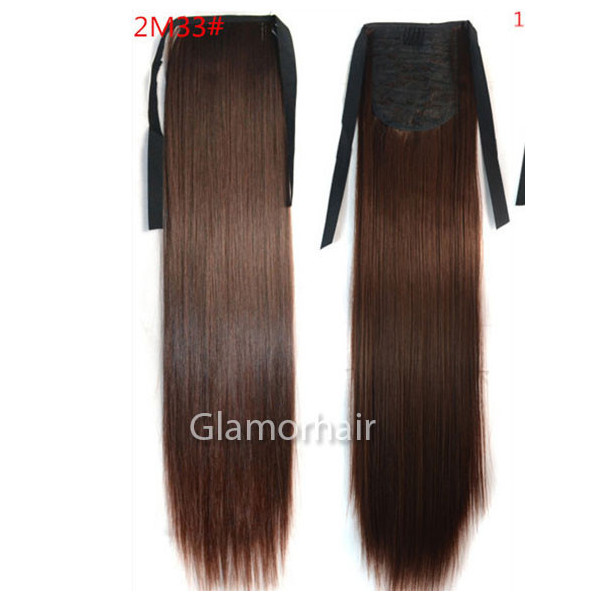 *M2-33 Dark warm brown mix, tie on straight ponytail 55cm by ProExtend