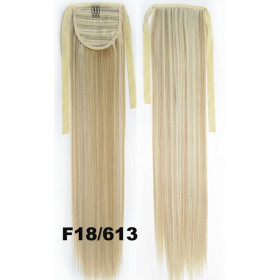 *F18-613 Light mix blonde, tie on straight ponytail 55cm by ProExtend