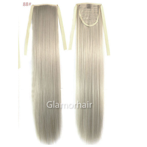 *88 Light ash blonde, tie on straight ponytail 55cm by ProExtend
