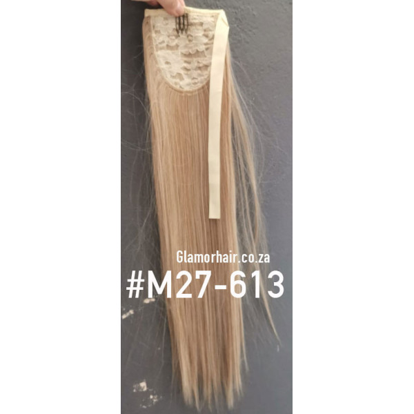 *M27-613 Golden mix blonde, tie on straight ponytail 55cm by ProExtend