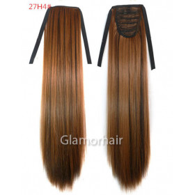 *27h4 Chestnut brown-highlight mix, tie on straight ponytail 55cm by ProExtend