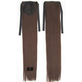 *8 Light brown, tie on straight ponytail 55cm by ProExtend